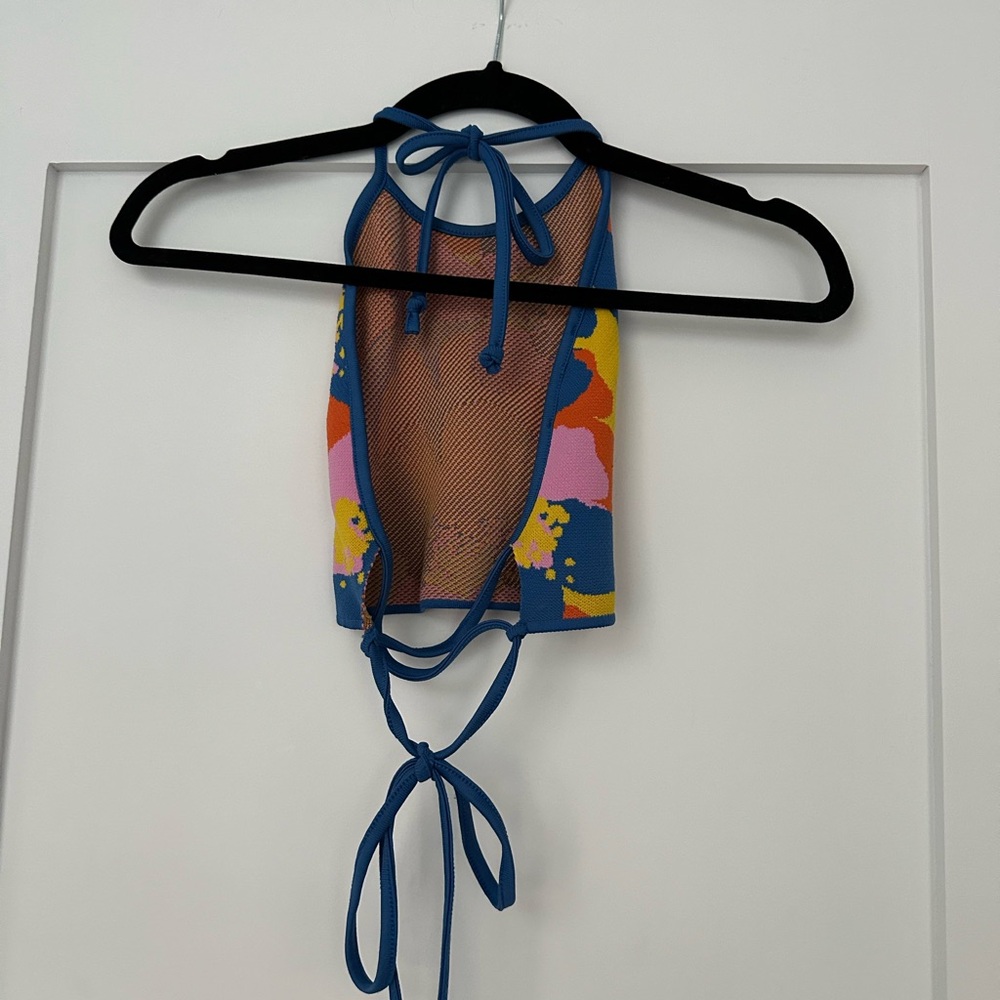 Colorful Halter Top With Open Back - image 2